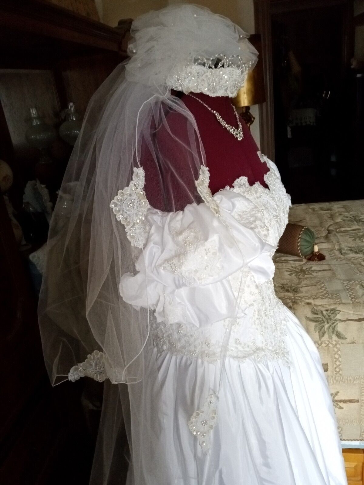 Jasmine Haute Coutour Wedding Dress and Veil Size… - image 5