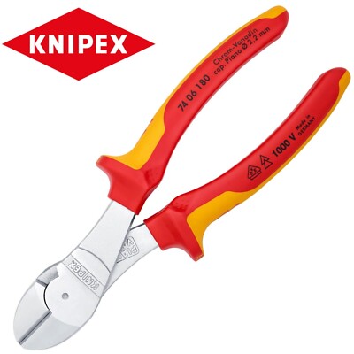 Knipex VDE Hochhebel-Seitenschneider-Zange 180 mm Drahtseil 74 06 180 