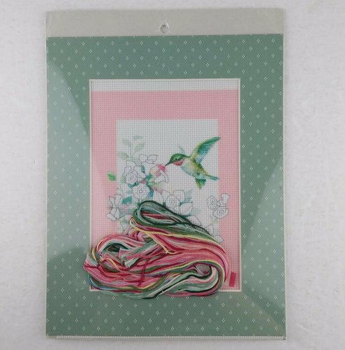 JCA Weekenders Countless Cross Stitch Kit #02723 SNACK TIME Hummingbird w/Mat - Picture 2 of 2