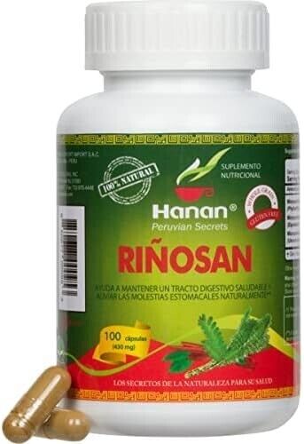 Riñosan Kidney Cleanser 100 Capsules of Chanca Piedra, Horsetail, Cat’s Claw - Picture 1 of 3