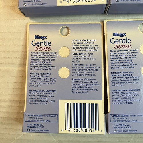 4 Blistex Gentle Sense Lip Moisturizer .15oz HypoAllergenic No Flavor Fragrance - Picture 5 of 8