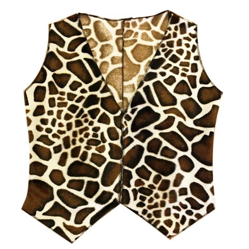 Niños Niñas ANIMAL IMITACIÓN PIEL Chaleco Baile Disfraz Vestido Elegante VACA TIGRE JIRAFA Foto 4 de 4