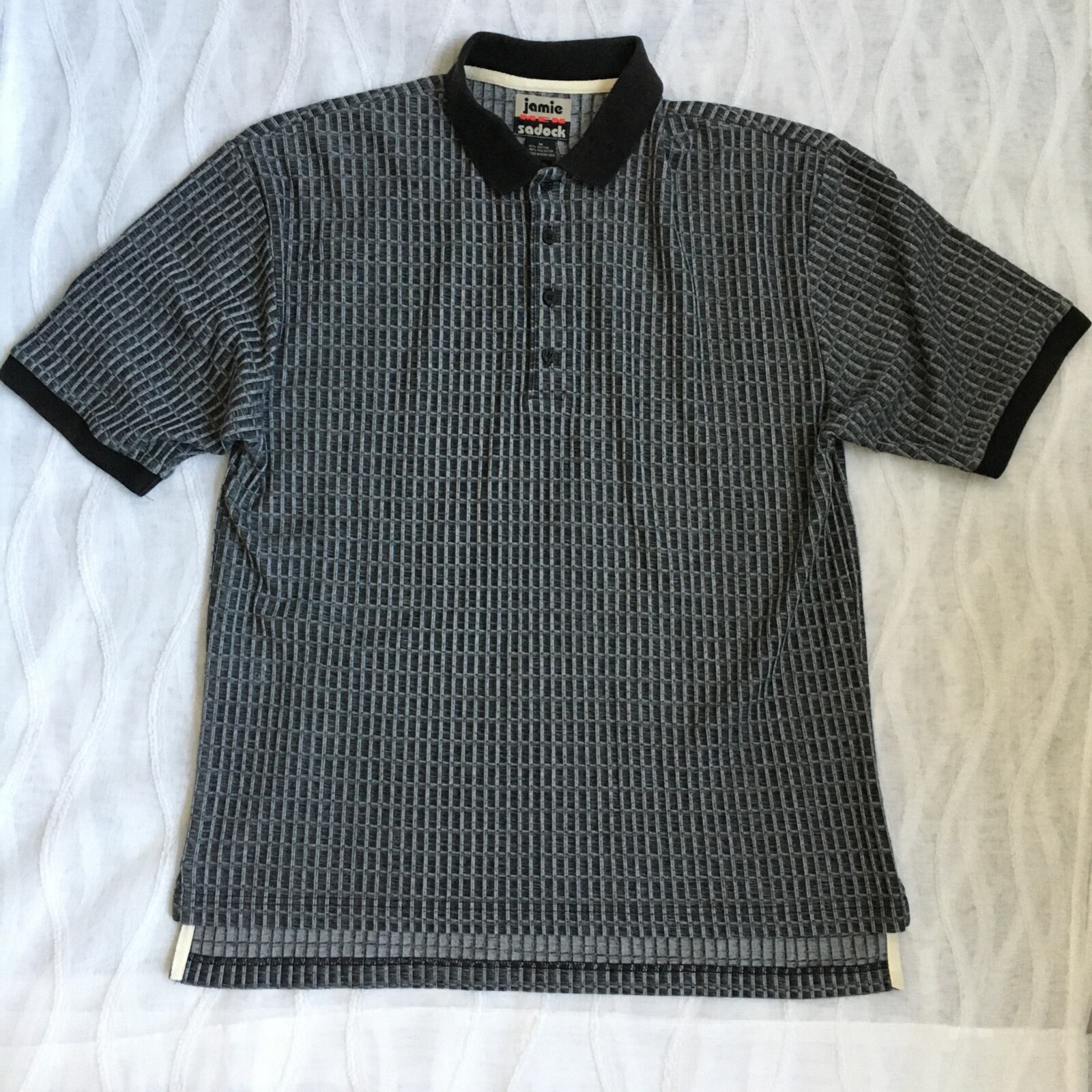 Lot of 3 Jamie Sadock Textured Golf Polo Shirts w/ Zip Pocket Sz M EUC