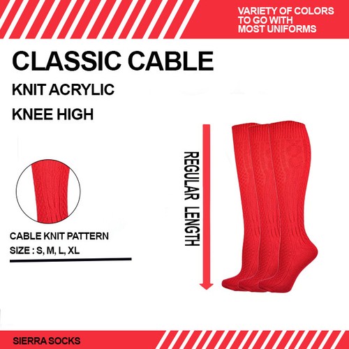 Women and Girls Socks, School and College Uniform Socks, Knee High 3 Pair Socks - 第 69/95 張圖片