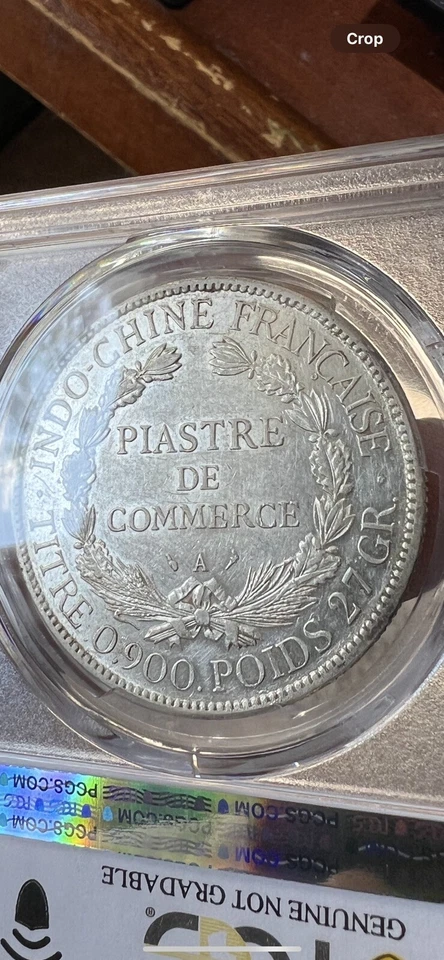 1907-A French Indo-China 1 Silver Piastre PCGS AU detials - Image 2 of 4