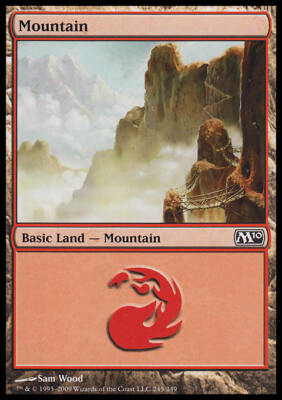 MTG Magic - Mountain D - Magic 2010 - Common - Foil Near Mint