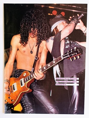 GUNS N ROSES~AXL ROSE & SLASH LIVE~1993 POSTER~FULL PAGE MAGAZINE