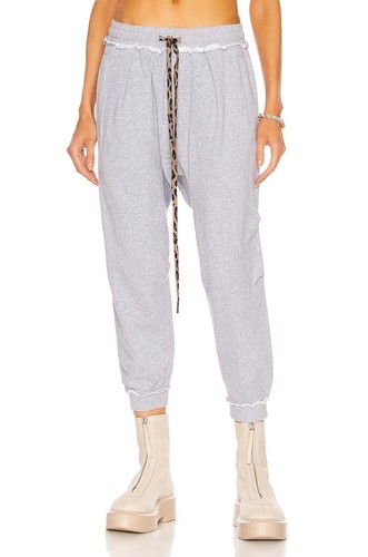 $395 R13 Heather Gray Harem Drop Crotch Sweatpants Size Large