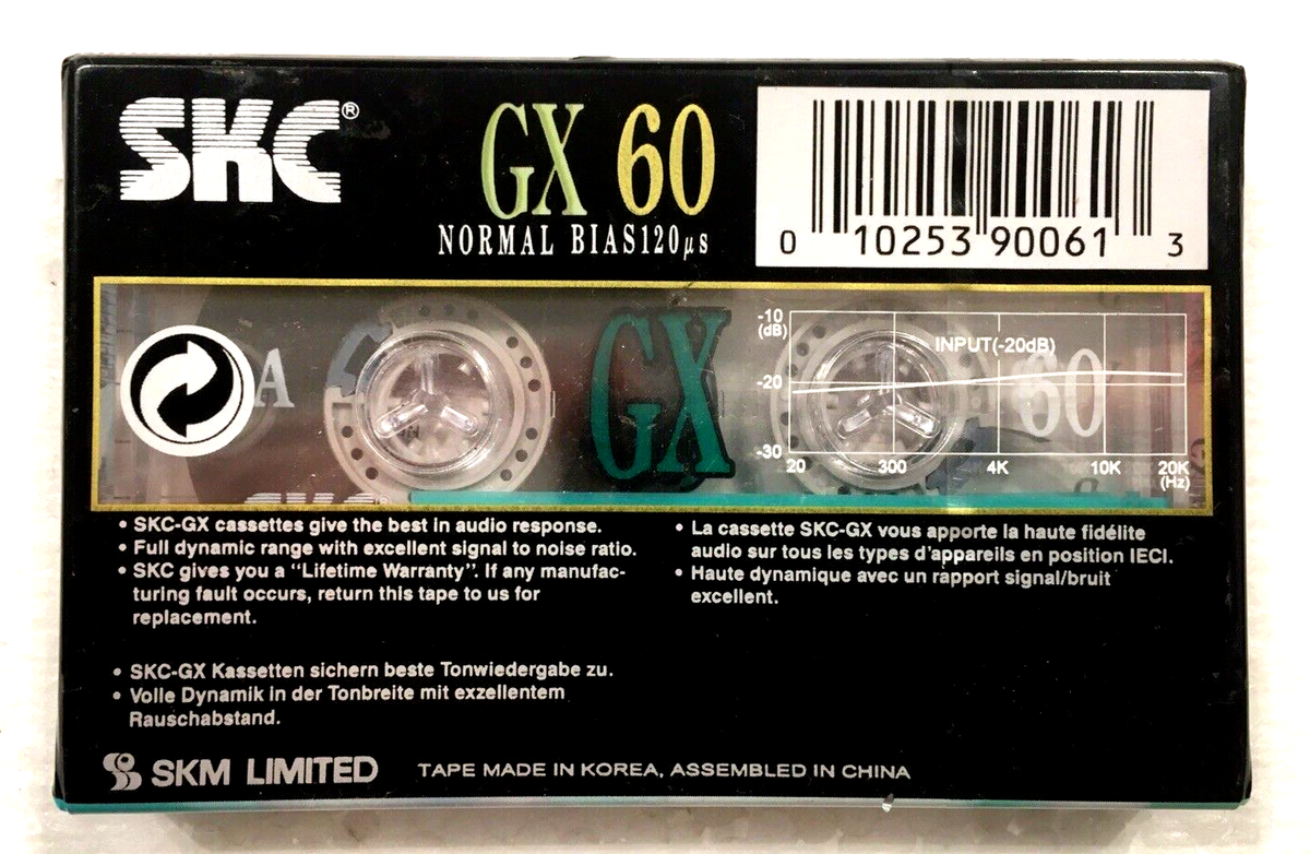 Cassette Audio Vintage SKC GX 60 De 1992 - Neuve Mais Ouverte, Collector Rétro
