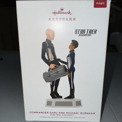 Hallmark COMMANDER SARU & MICHAEL BURNHAM Magic Keepsake Ornament Star Trek!!
