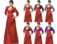 Red/BLue/Black Soft Satin Bolero/Shrug/Jacket/Stole 3/4 Length Sleeves XS S M L