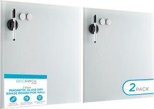Frameless Magnetic Dry Erase Board Set - 2 Pack for Home Office