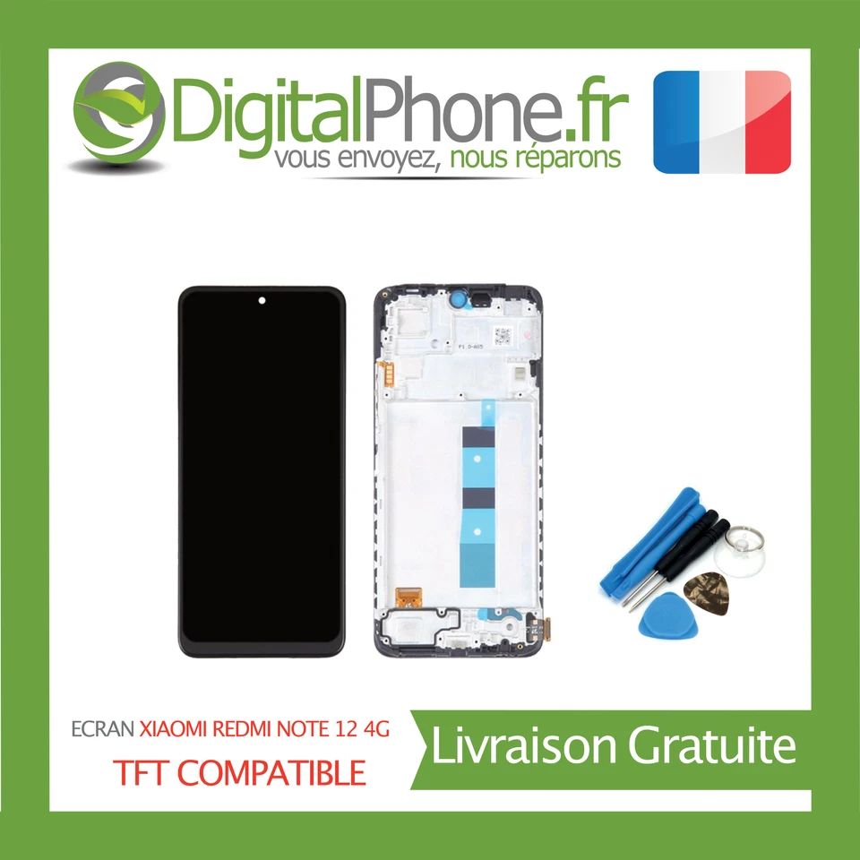ECRAN LCD TFT COMPATIBLE XIAOMI REDMI NOTE 12 4G + OUTILS -TVA-