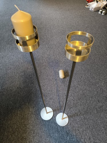 Kerzenständer Edelstahl handgefertigt ,110 cm Höhe für Kerzen bis 10 cm Durchmes