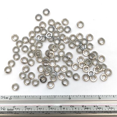 (PKG of 100) #6 Split Ring Lock Washer, 18-8 Stainless Steel, 0.25''OD x 0.148''ID