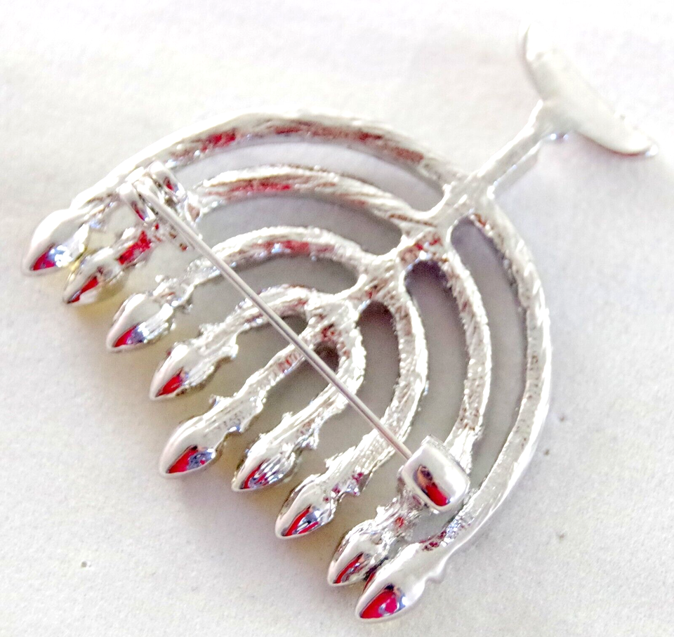 Broche Pin Happy Hanukkah En Argent - Fêtes Juives, Collection Ou Port Occasionnel