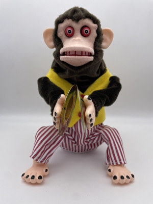 Yamani Monkey Cymbal Toy 28cm Wind-Up Clapping Chimp Plush Retro