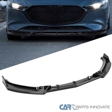 3pc Fit 2014-2018 Mazda 3 Glossy Black Front Bumper Lip Spoiler Splitter Kit