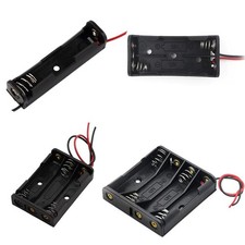 1/2/3/4 AAA Battery Holder Case Plastic Storage Box Series Flat DC  Wire Leads