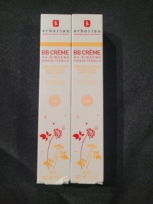 2-count Erborian BB Creme Au Ginseng Baby Skin Makeup Face Cream 1.5oz. 45mL NEW