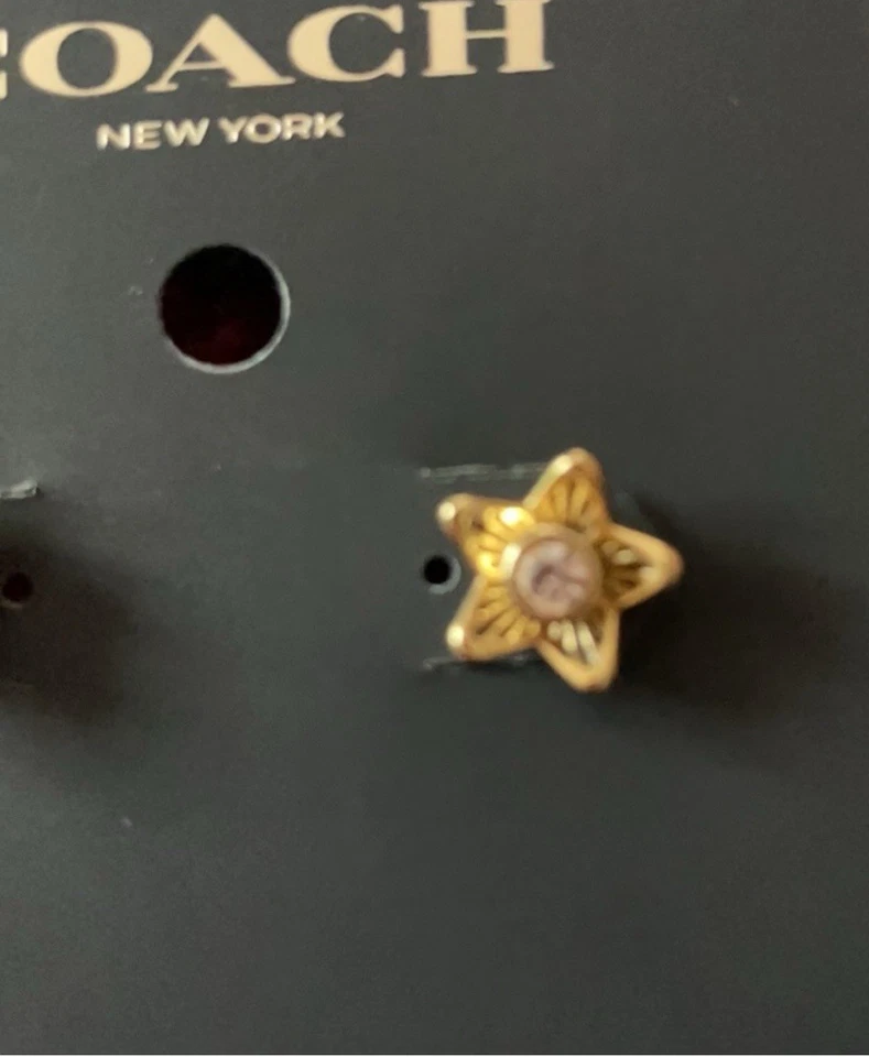 COACH - Beautiful Wildflower Stud Earrings  - GOLD NWT - Image 2 of 4