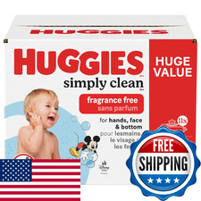 Huggies Simply Clean Unscented Baby Diaper Wipes 11 Flip-Top Packs 704 Ct