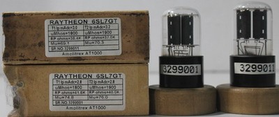 2Pcs RAYTHEON JAN-CRP-6SL7GT/VT-229 Amplitrex AT1000 TESTED