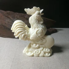 2.5"+Natural Genuine Tagua Nut Rooster Hand Carved Decoration reiki healing 1PC
