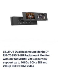 Lilliput RM-7029S Dual 7" LCD Rackmount Monitor 3G-SDI HDMI 2.0