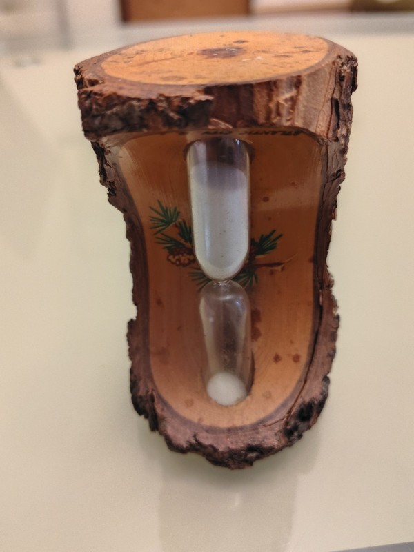 VTG 3 Minute Egg Timer Hand Carved Wooden From Atlantic City New Jersey