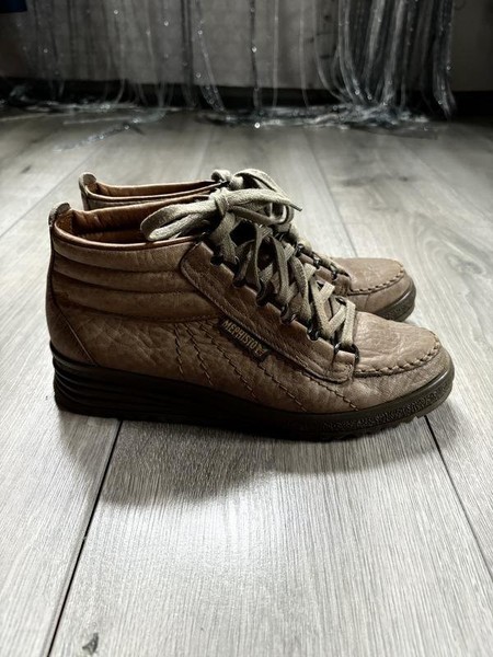 Women Mephisto Boots Khaki Leather 38