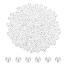 8mm Colored Pearls, 400Pcs Pearl Beads with Holes for DIY, Pure White
