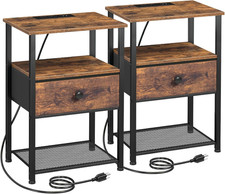 Compact Night Stand Set with Charging Station