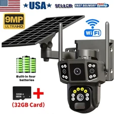 4K Solar Wireless 2.4G CCTV Security Camera System Outdoor Home Cam + 32GB Card