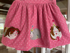 Mini Boden Guinea Pig Applique Pink Corduroy Skirt Size 6 7Y 16006B