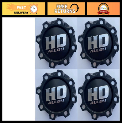 4PCS Matte Black HD Alloy Wheel Center Caps - Universal Hub Caps for Cars & Truc