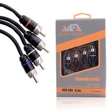 Premium Series 20ft. 4-Channel Car Audio RCA Cable – Double Shielded, Oxygen ...