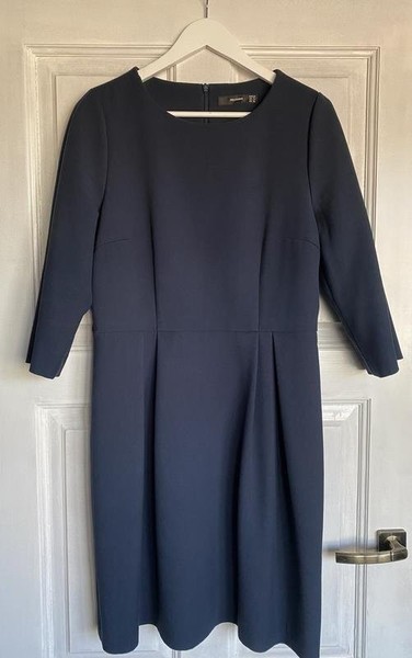 Women Hallhuber Dress Navy Polyester 40