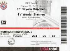 Eintrittskarte FC Bayern-SV Werder Bremen  und Parkschein