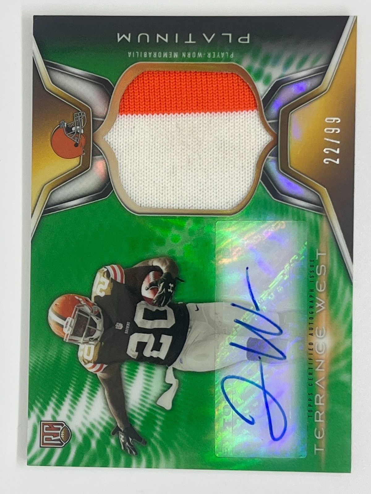 Terrance West Topps Platinum Autograph Rookie Patch #TW Refractor