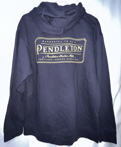 Men's Pendleton Woolen Mills Hoodie Sweatshirt Navy Blue Size Large
