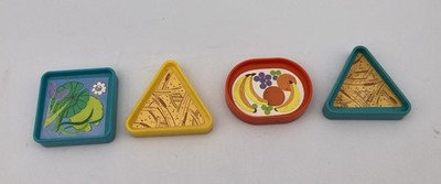 Fisher Price Little People Vintage 916 Family Zoo FEED DISHES Animal Food Fruit