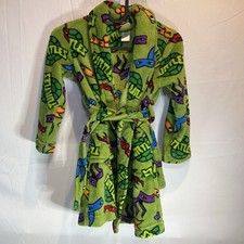 Teenage Mutant Ninja Turtles Size 6 Robe Bathrobe Size Small Green TMNT Nick Pjs