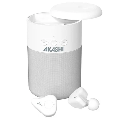 Akashi Kit Audio 2 en 1 Enceinte Bluetooth 5W et Écouteurs Sans Fil Micro Blanc - Photo 1/4