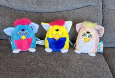 VTG Furby Babies Lot of 3 FOR PARTS OR REPAIR Primary, Clown & Peachy 1999