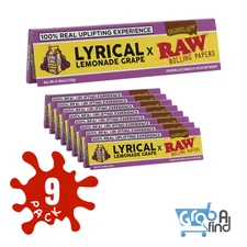 9 Pack Raw X Lyrical Lemonade King Size Wide Papers