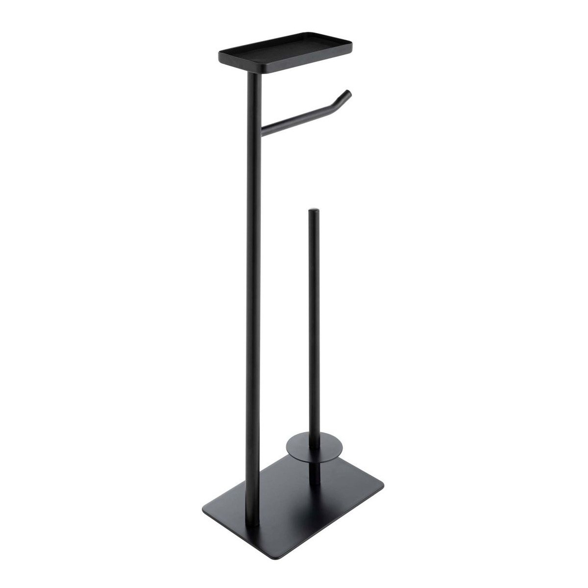 Dérouleur papier WC Filano noir 63cm avec support téléphone pour rangement WC moderne