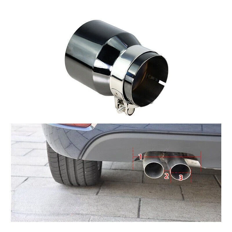 4 piezas puntas de escape negras brillantes aptas para BMW M3 M4 F80 F82 Foto 4 de 4