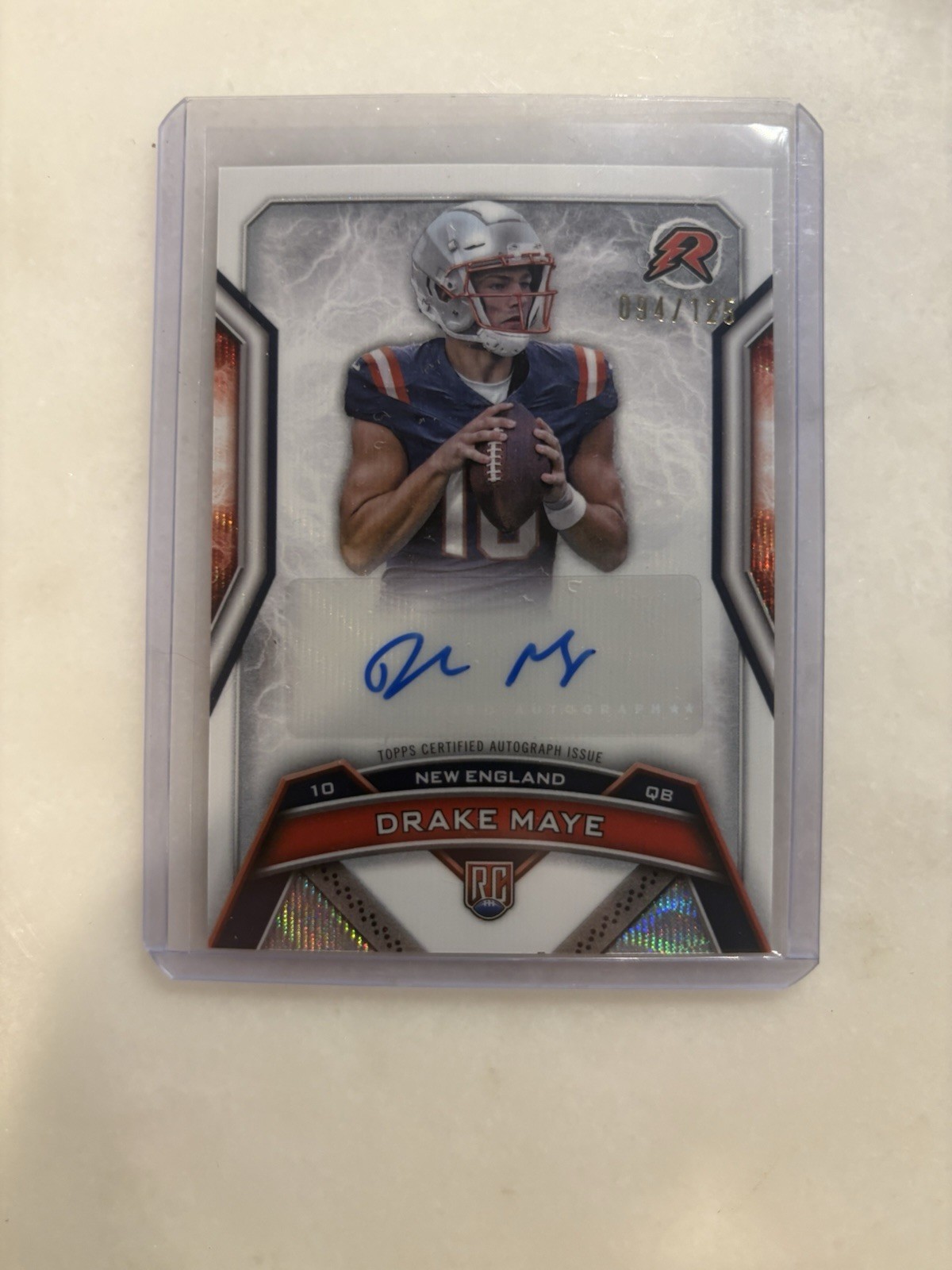 2024 Topps Resurgence Drake Maye Rookie Signature White Surge RC Auto /125