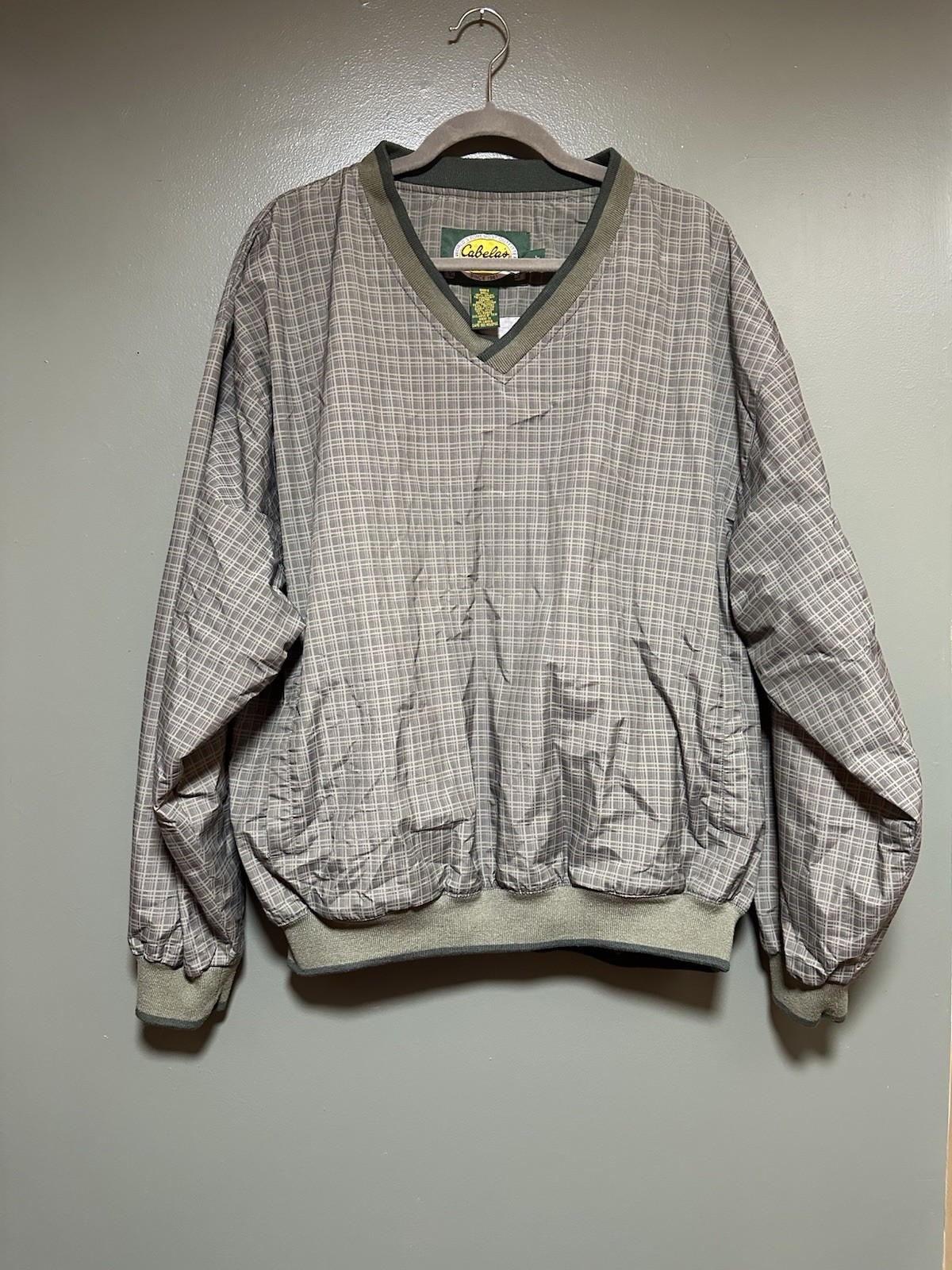 Vintage Cabela’s Gorpcore Grid Pattern Windbreake… - image 1